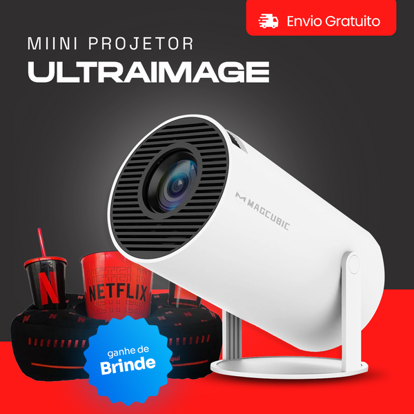 (QUEIMA DE ESTOQUE BLACK FRIDAY) - Mini Projetor Ultra Image LED 4K + GANHE KIT PIPOCA NETFLIX DE BRINDE